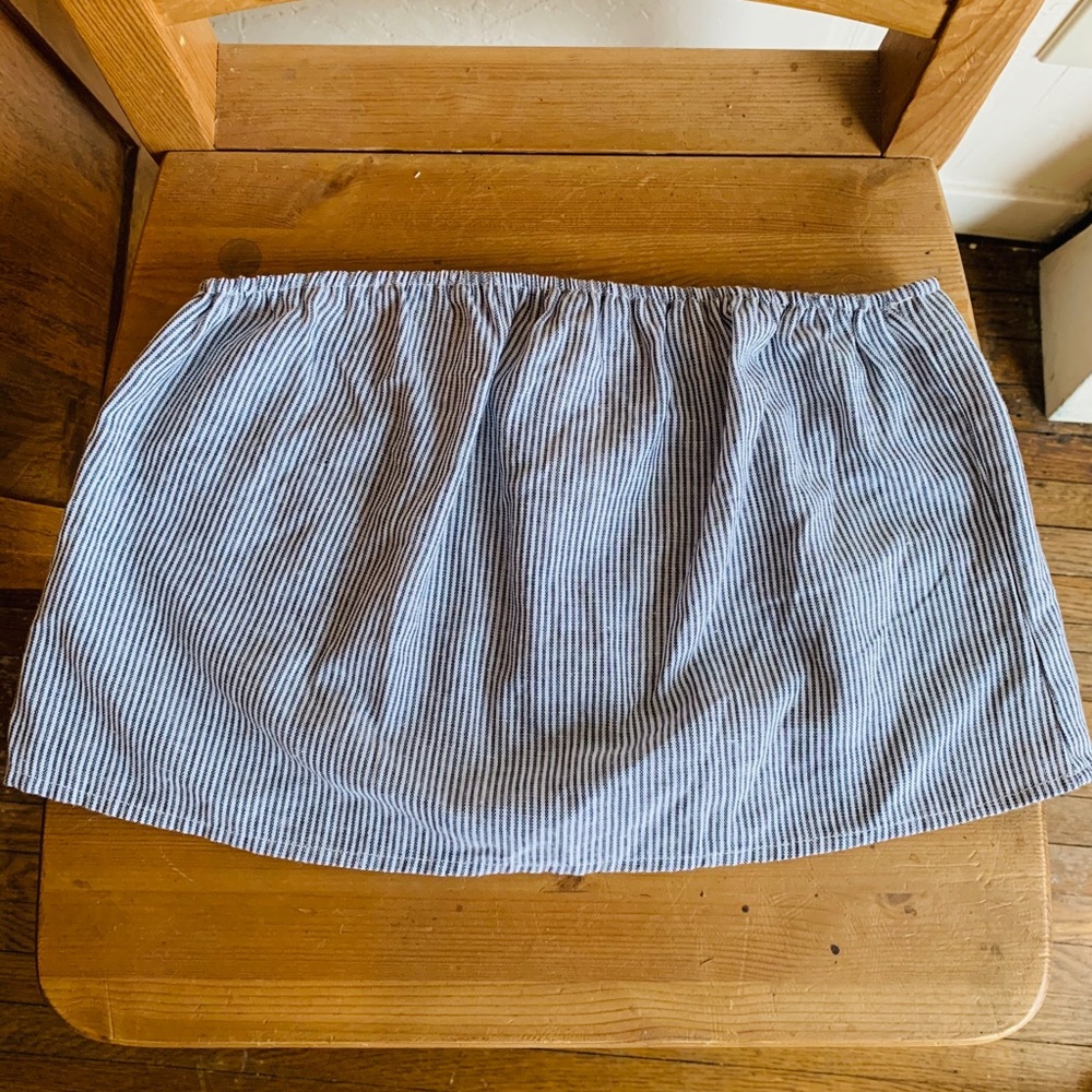 LAST CHANCE 5 for $25💗 NWOT John Galt Seersucker Strapless Crop Top💙🤍💙 - Picture 4 of 10